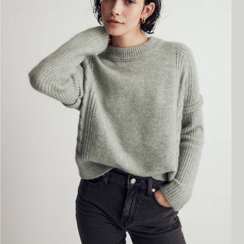 Madewell Havener Teal Crew Neck Sweater